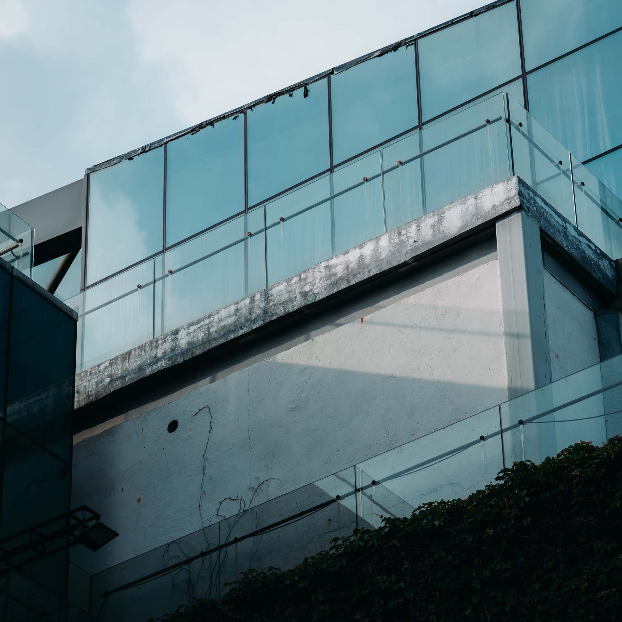 Modern office building facade with glass exterior